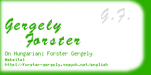 gergely forster business card